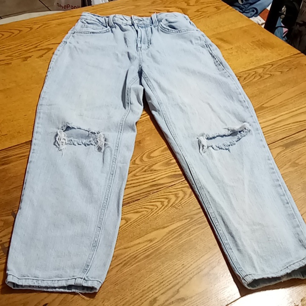 WILD FABLE Jeans Womens 6 BLUE SUPER HIGH RISE MOM Preowned Summer Light Wash ?